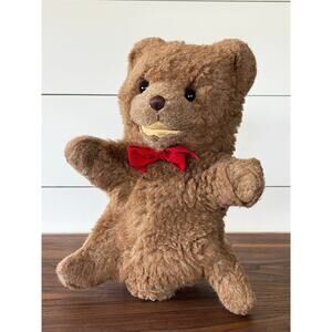 1988 Gund Teddy Bear Hand Puppet Toy Collectible Vintage Stuffie Plush